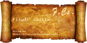 Filyó Csilla névjegykártya